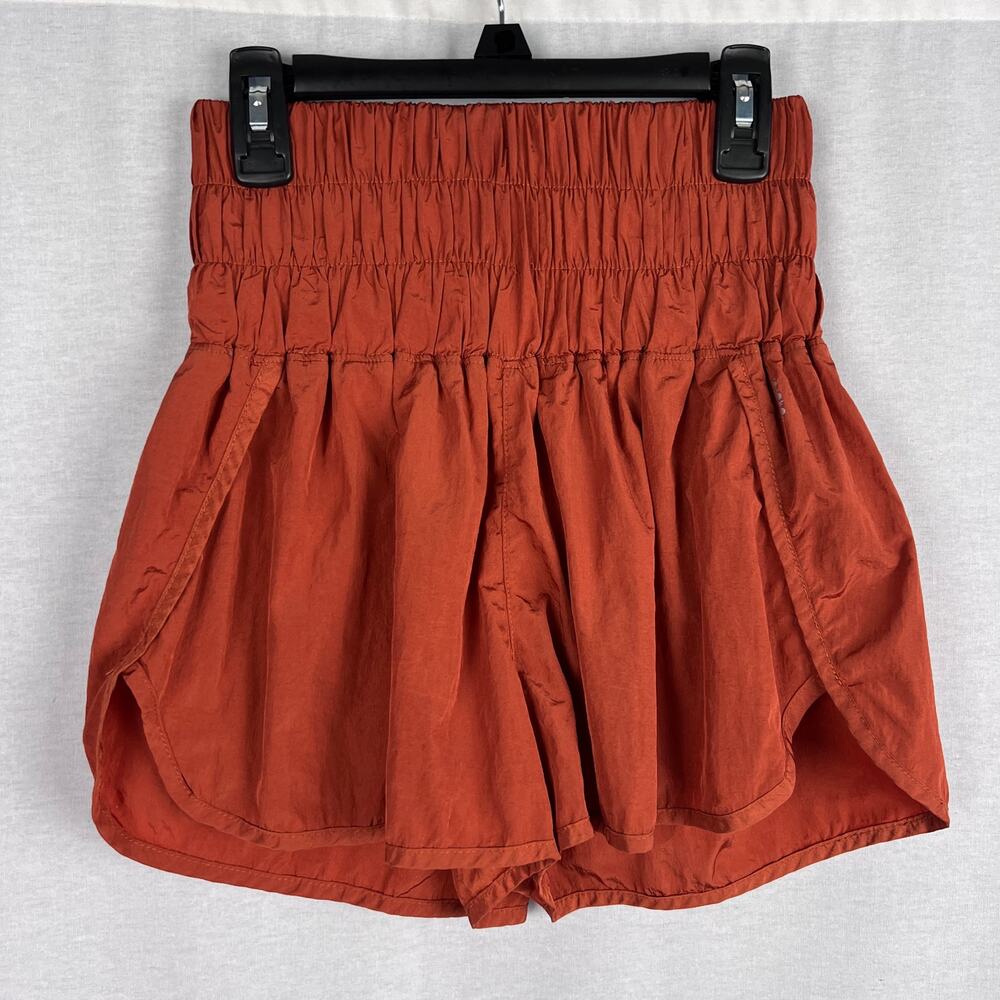 Free People High-Waist Rust Athletic Shorts